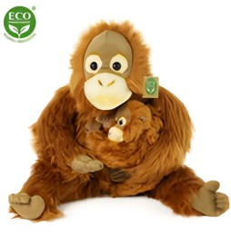 Plush Orangutan with Baby Rappa 28 cm