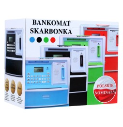 Bankomat z kartą skarbonka dla dzieci 3+ niebieski