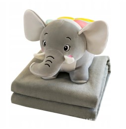 Elephant Plush Blanket Pillow 3in1 Cuddle Toy