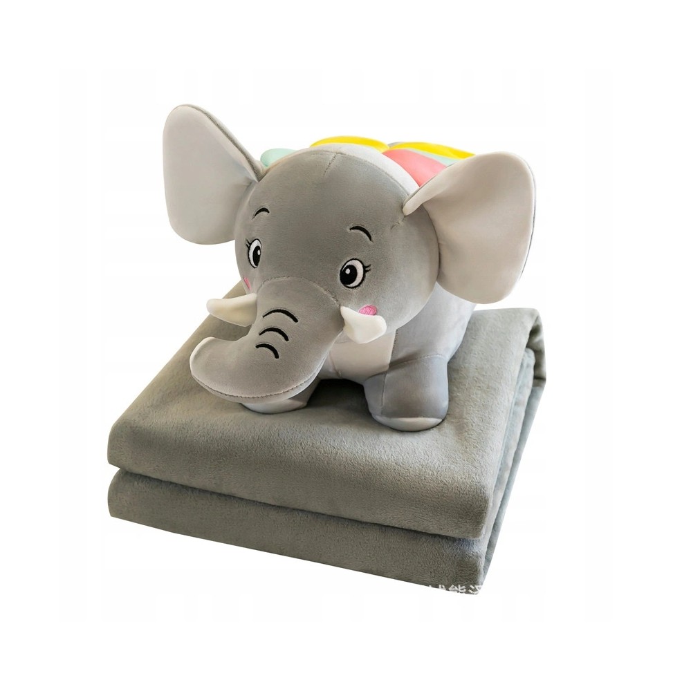 Elephant Plush Blanket Pillow 3in1 Cuddle Toy