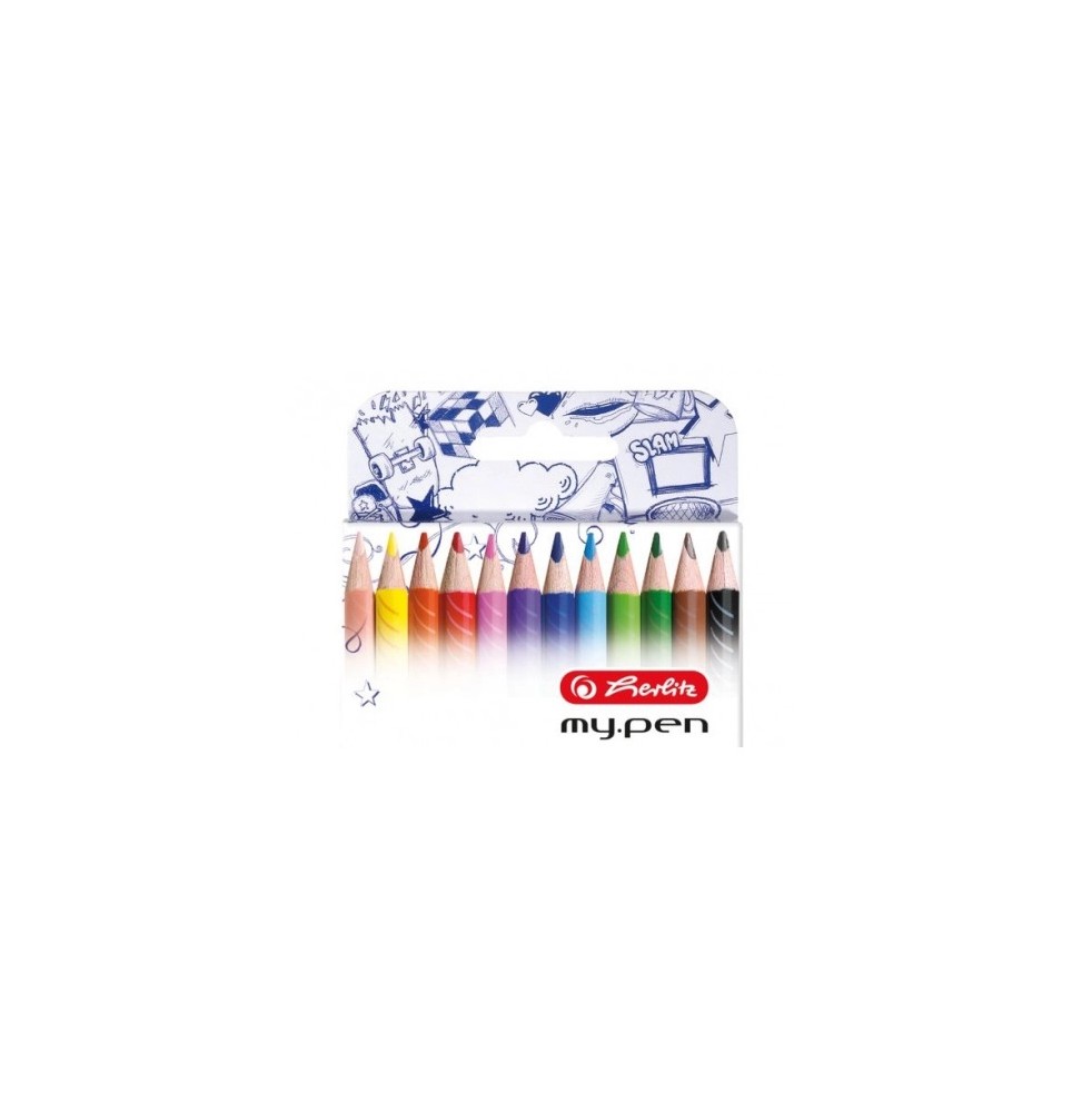 Set creioane triunghiulare my.pen x 12 buc. Herlitz