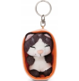 Sleeping Black Cat Keychain 8 cm NICI