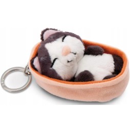 Sleeping Black Cat Keychain 8 cm NICI