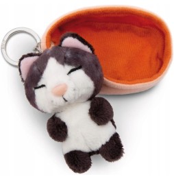 Sleeping Black Cat Keychain 8 cm NICI