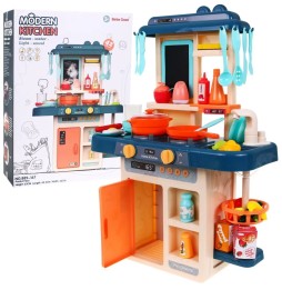 Colorful Kitchen for Kids with Steaming Burner