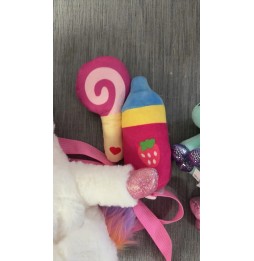 Magical unicorn plush toy with accessories