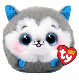 Beanie Balls Gray Husky Plush 3+