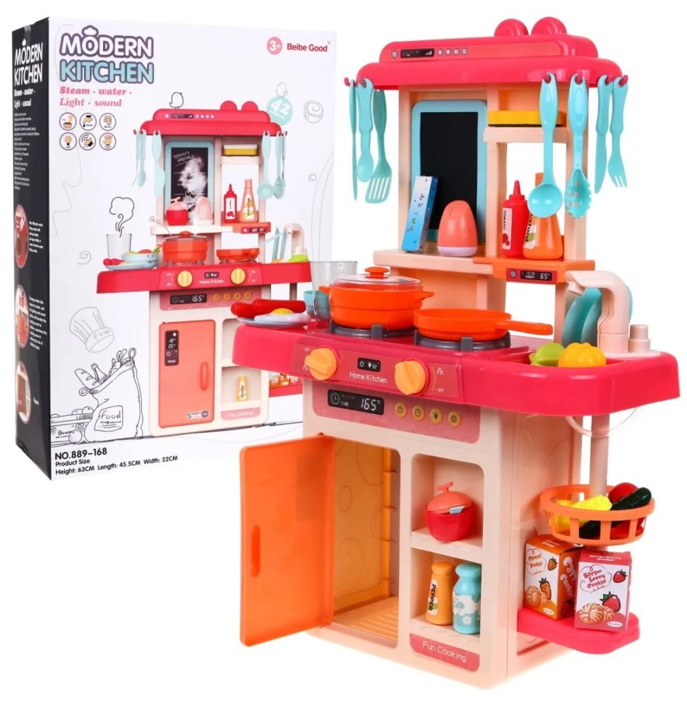 Pink Kitchen with Dining Area for Kids