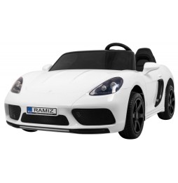 Perfecta car for 2 kids - white with mp3, led