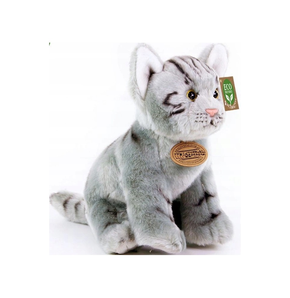 Realistyczny szary kotek siedzący 24 cm Realistyczny szary kotek siedzący 24 cm