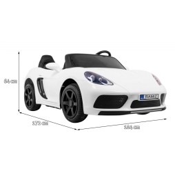 Perfecta car for 2 kids - white with mp3, led