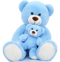 MorisMos XXL Bear 100 cm Blue Plush