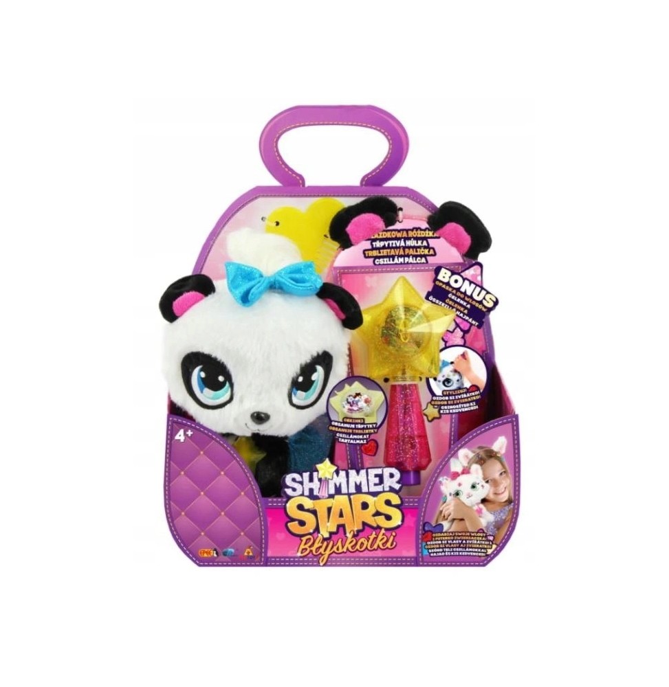 Epee Shimmer Stars Panda - plush toy with wand