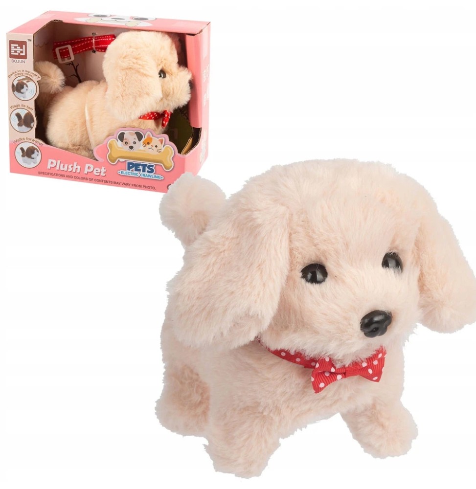 Beige Plush Puppy on a Leash