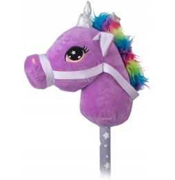 Hobby horse z dźwiękiem pluszowy koń fioletowy