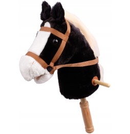 Hobby horse plush horse on stick black