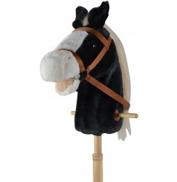 Hobby horse plush horse on stick black