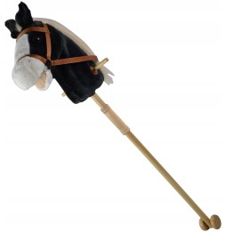 Hobby horse plush horse on stick black