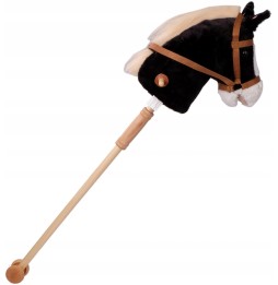 Hobby horse plush horse on stick black