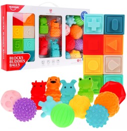 Mega Set of 20 Balls and Blocks for Kids 6m+