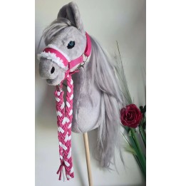 Hobby horse A4 z syntetyczną grzywą szary