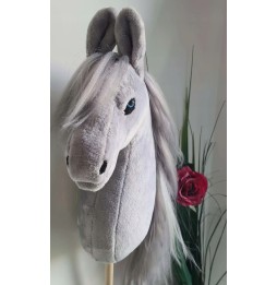 Hobby horse A4 z syntetyczną grzywą szary