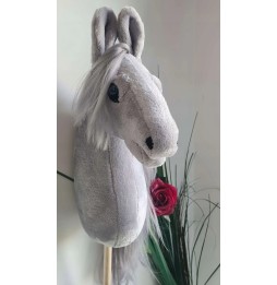 Hobby horse A4 with synthetic mane gray