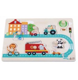 Puzzle din lemn trafic urban I pentru copii