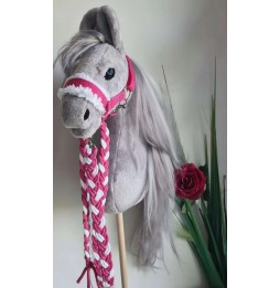 Hobby horse A4 z syntetyczną grzywą szary