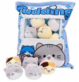 Pudding Pillow with Cat Plush Toys