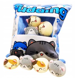 Pudding Pillow with Cat Plush Toys