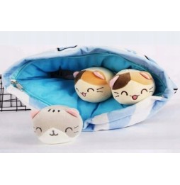 Pudding Pillow with Cat Plush Toys