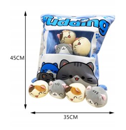 Pudding Pillow with Cat Plush Toys