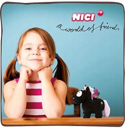 Nici Unicorn Soft Toy Yin 22cm Black/Multi-Coloured