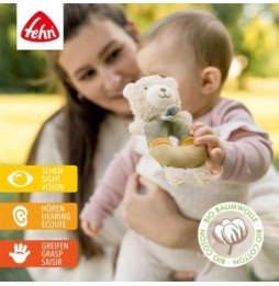 Teddy Bear Rattle Nature 3 for Kids - FEHN