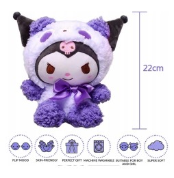 Maskota pufoasă Kuromi 22 cm Hello Kitty