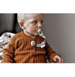 Filibabba dark grey pacifier clip - safe and stylish