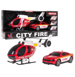 Helicopter and Fire Truck Set for Kids