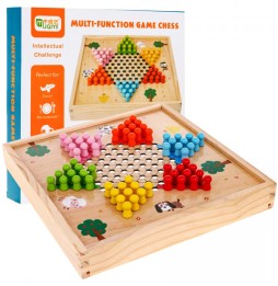 Wooden 6-in-1 Board Game Set for Kids