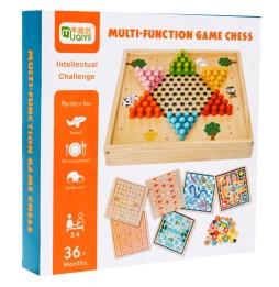 Wooden 6-in-1 Board Game Set for Kids