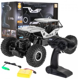 Crawler monster telecomandat 1:18 argintiu pentru copii