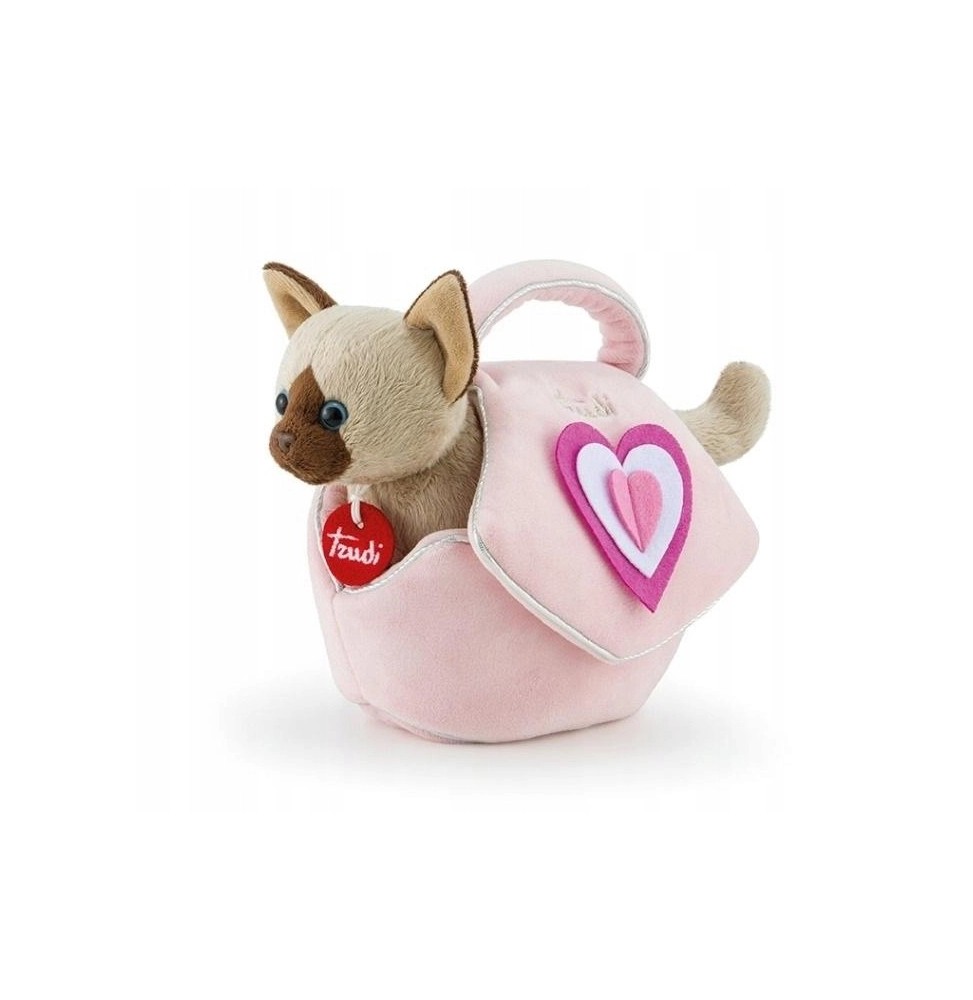 Trudi Plush Kitten in Pink Bag