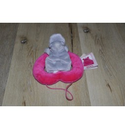 Nici Hippo Plush Toy 13 cm with Pink Heart