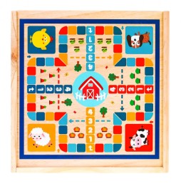 Wooden 6-in-1 Board Game Set for Kids