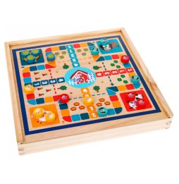 Wooden 6-in-1 Board Game Set for Kids