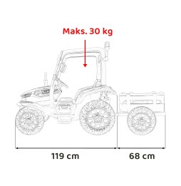 Tractor blast cu remorcă roșie pentru copii