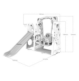 3-in-1 Outdoor Slide with Swing and Basketball