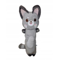 Long Plush Cat Pillow 80cm Gray