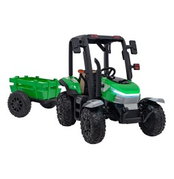 Tractor pentru copii BLAST cu remorcă verde