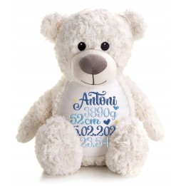 Personalized Teddy Bear with Birth Details 42 cm